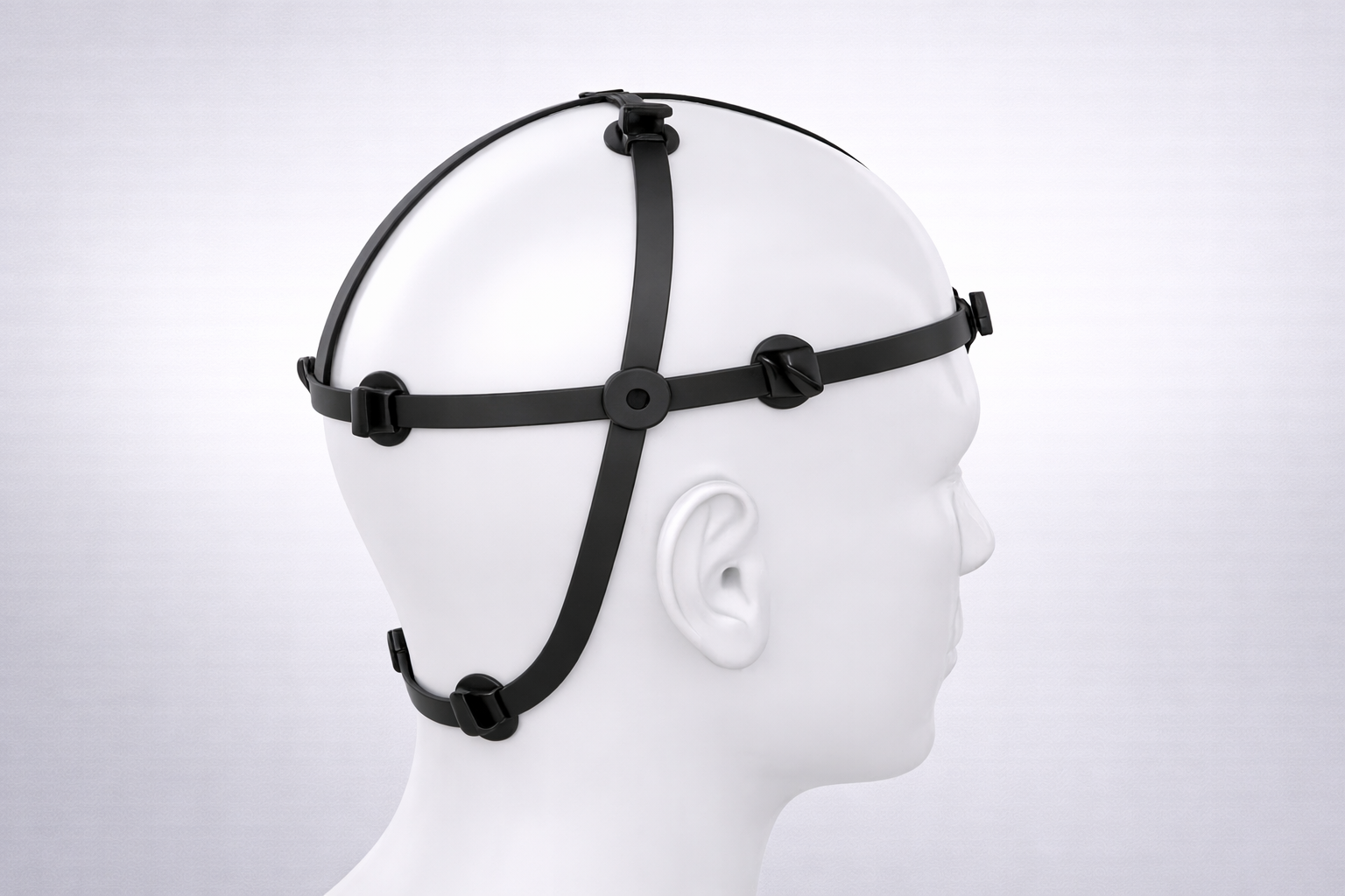 The Vise headgear being applied